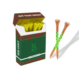Unbreakable Bamboo Wooden 70mm 83mm Golf Tees Durable Custom Cigarette Box with Free Logo Design Ball Tees