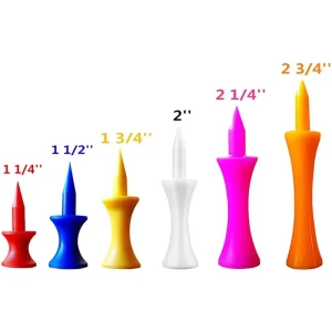 Unbreakable Castle Plastic Step Down Golf Tees with Multi Colors and Sizes High Quality Factory Direct Price