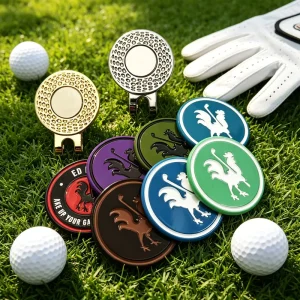 Unique Anime Pesonalized Soccer Copper Cool hot Sell oem Custom Golf Ball Marker Golf bar Ball Poker Chip Necklace Assortment