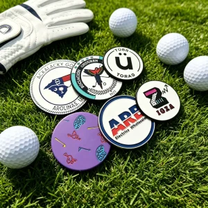 Unique Anime Pesonalized Soccer Copper Cool hot Sell oem Golf Ball Marker Custom Logo Golf Poker Chip Necklace Assortment
