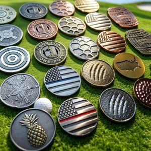 Unique Embossed Metal Golf Coin Markers Zinc Alloy Magnetic Custom Tournament Golf Souvenir Accessories