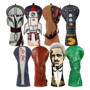Unique Style Portable Golf Accessories Pu Leather Head Covers Comfort Retro Mandalorian Design