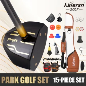 Unisex 15 Piece Complete Golf Set with Carbon Fiber Shafts Rubber Grip Ambidextrous Design Golf Suit & Accessories
