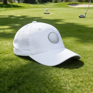 Unisex Breathable Golf Cap Laser Perforated Mesh Lightweight Quick Dry Baseball Hat Embroidered Golf Ball Design for Golf Sports