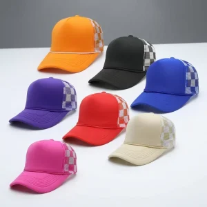 Unisex Fit Checkered Mesh with Waterproof Foam Structure Baseball Cap for Men Women Multi Scene Travel Casual Outfits