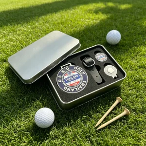Unisex Golf Gift Set Custom Shape Tag for Golf Bags Hard Enamel Golf Ball Marker Tee