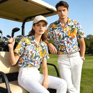 Unisex Golf Polo Shirt Eco Friendly Four Way Stretch UV Protection Lightweight Performance Golf Clothing OEM Factory