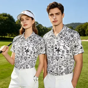 Unisex Golf Polo Shirts Spandex Polyester Four Way Stretch Quick Dry Anti Bacterial Eco Friendly ODM Private Label