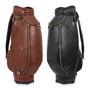Unisex PU Golf Bag with Clothing and Ball Compartments Waterproof