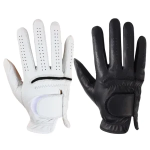 Unisex Premium Lightweight Cabretta Leather Golf Gloves with Adjustable Wrist Strap and Custom Logo for Hands Sports