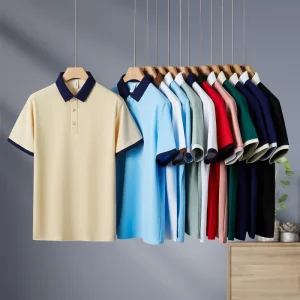 Unisex Short Sleeve Polo Shirt Custom Logo Blank Printed Golf Solid Knitted Fabric