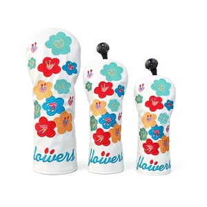 Universal Accessories Customizable Design Golf Wood Club Polyester Waterproof Embroidered Flower Protective Head Covers