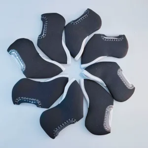 Universal Neoprene Golf Iron Headcovers Black Anti-Scratch Embroidery