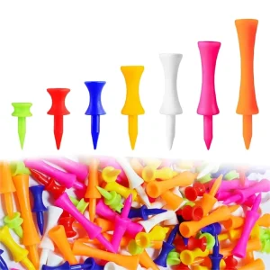 Universal Plastic Golf Castle Tees Step Down Graduated Cushion Golf Tees Bulk Multicolor Golf Tee Sets 31-70mm