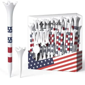 Upgraded 4 Prong Plastic Golf Tees (50/100/120/200 Pack) 1-1/2″ 3-1/4″ Lengths 70mm Reduce Friction Side Spin