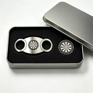 V Shaped Spring Loaded Rose Gold Slim Brass Mini Cigar Cutter Double Knife Raw Blade With Lighter Golf Ball Marker