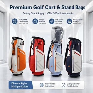 Vibrant Multi Color Golf Stand Bag OEM Logo Waterproof PU Leather Lightweight Portable Durable Multi Functional Convenient Bag