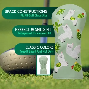 Vintage Genuine Leather Golf Club Head Cover Custom Embossed Logo for Driver Fairway Wood OEM Factory