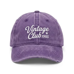 Vintage Purple Baseball Cap 6 Panel Custom Brand Logo Washed Cotton Dad Hat Unisex Sport Hat Manufacturer