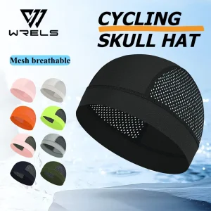 WRELS Skull Cap Lightweight Cooling Cycling Helmet Liner Cap Anti UV Sweat Wicking Elastic Skull Hat Comfortable Cycling Beanie