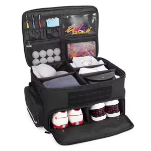 Waterproof 2 Layer Golf Bag Organizer Golf Trunk Organizer Golf Storage Bag With Shoes Compartment