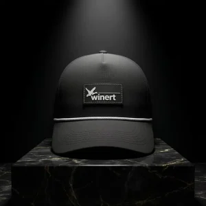 Waterproof 5 Panel Laser Cut Perforated Baseball Cap Hydro Breathable Golf Hat with Rubber Logo Rope for Company