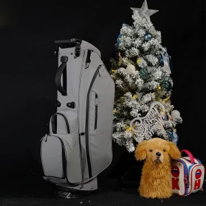 Waterproof 6-Way Golf Stand Bag for Men, Lightweight PU Leather, Custom Logo