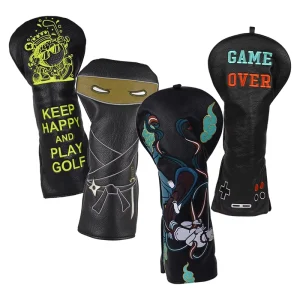 Waterproof Golf Accessories Durable PU Leather Driver Golf Head Covers Luxury Customized Embroidery Golf Headcovers