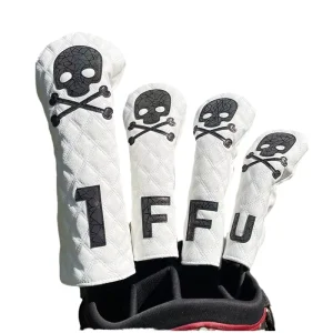 Waterproof Golf Club Head Covers Skull Wood Club Covers Durable Protective Cap Set for Driver Fairway Wood