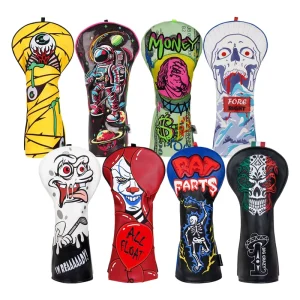 Waterproof Golf Head Covers Exaggerated Design Golf Accessories Gift Embroidery Golf Cool Driver Headcovers