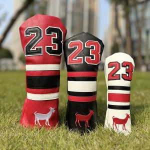 Waterproof Golf Head Covers PU Leather Velvet Lining Embroidery Ready Customizable Logo Fashion Striped Design Protect Your