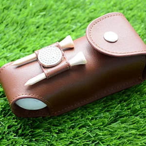 Waterproof Golf Leather Off Field Tools Set Includes Indoor 3 Balls Wooden Nails Small Waist Bag Mini Golf Bag