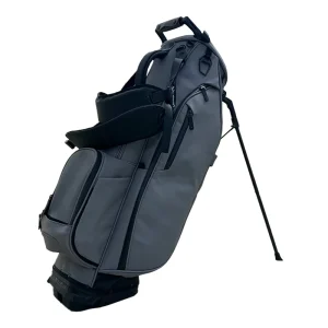 Waterproof Grey Color PU Leather Golf Bag Accept Embroidered Logo Premium Golf Cart Bag 14 Divisions