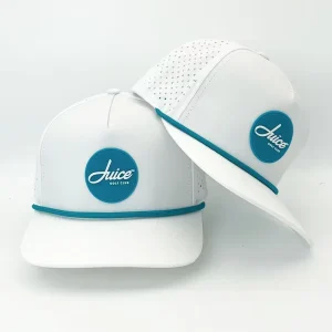 Waterproof Hydro Golf Hat Breathable Laser Cut Cap Five Panel Rope Running Hat Custom PVC Patch Snapback Baseball Caps