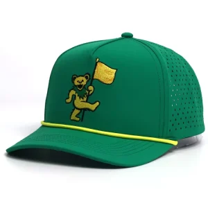 Waterproof Laser Cut Hat Custom Rope Hat High Quality Custom Logo 5 Panel Running Hat Breathable Laser Holes Cap