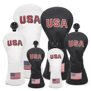 Waterproof Leather Golf Club Headcover Set with Custom Logo