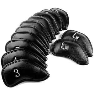 Waterproof Magnetic Synthetic Leather Golf Club Head Covers for Iron Clubs