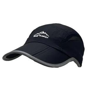 Waterproof Mesh Sports Hat Reflective Stripe Breathable Unisex Sun Runner Foldable Custom Athletic Argyle Hand Embroidery Image