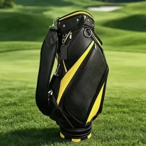 Waterproof PU Golf Stand Bag with Adjustable Shoulder Strap, Zipper Pockets and Full-Club Capacity