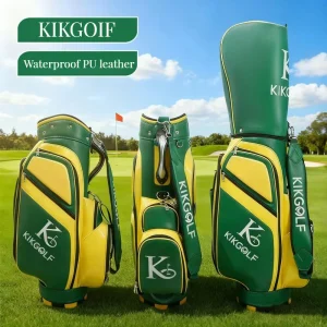 Waterproof PU Leather Golf Bag with Large Capacity and Color Block Pattern
