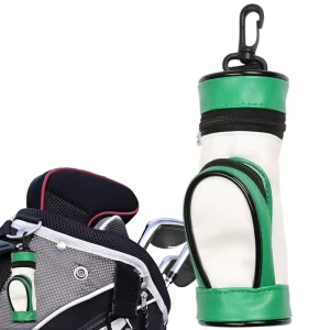 Waterproof PU Leather Golf Ball Pouch Holder Convenient Lightweight Golf Hanging Decorative Storage Bag for Golf Accessory