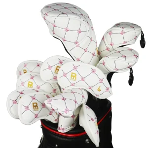 Waterproof PU Leather Golf Club Head Cover Set with Magnetic Closure