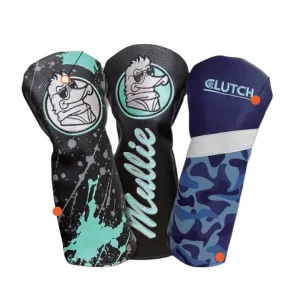 Waterproof PU Leather Golf Club Headcover with Embroidery for Driver Fairway Hybrid Clubs