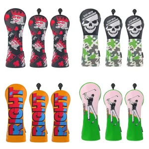 Waterproof PU Leather Golf Driver Headcover for Women with Custom Logo