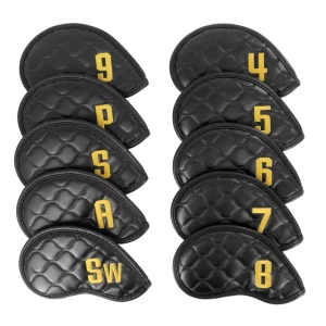 Waterproof PU Leather Golf Iron Head Cover Set