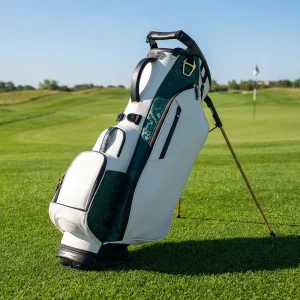 Waterproof PU Leather Golf Stand Bag with Easy Release Strap System Elegant Mens Golf Bag for Professional Golf Courses