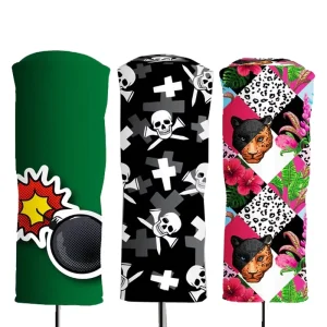 Waterproof PU Leather & Velvet Golf Putter Head Cover with Magnetic Closure