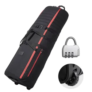 Waterproof Padded Golf Travel Bag with Wheels Foldable Large Capacity for Airline Approved Golf Clubs