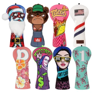 Waterproof Sweets Golf Headcover Embroidery Golf Accessories Christmas Custom Logo Embroidered Golf Head Cover Leather