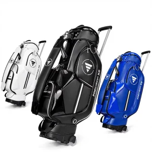 Waterproof Zipper Closure Eco Friendly PU Material Lightweight Golf Trolley Bag with Tugboat Pulley for Men & Women Portable